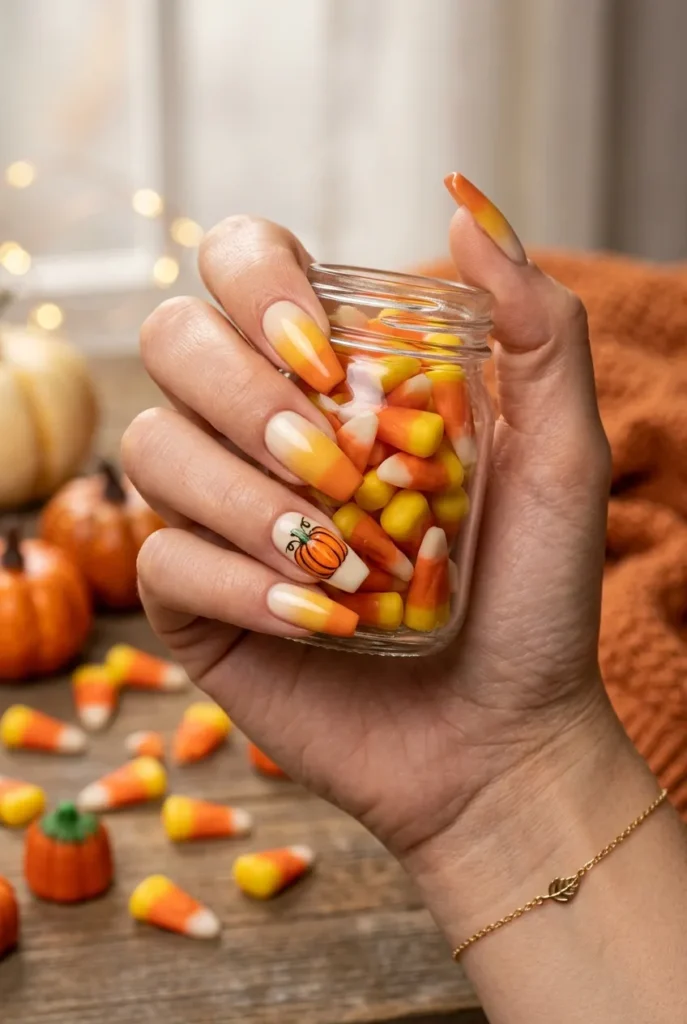 pumpkin candy nails