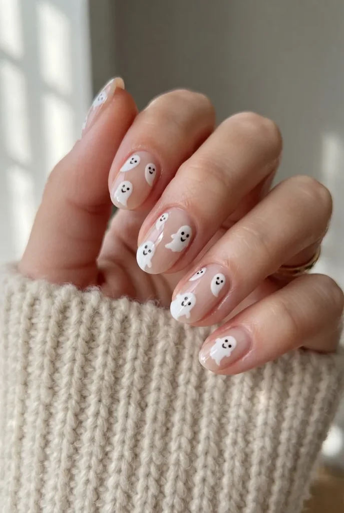 Classic White Ghost Nails