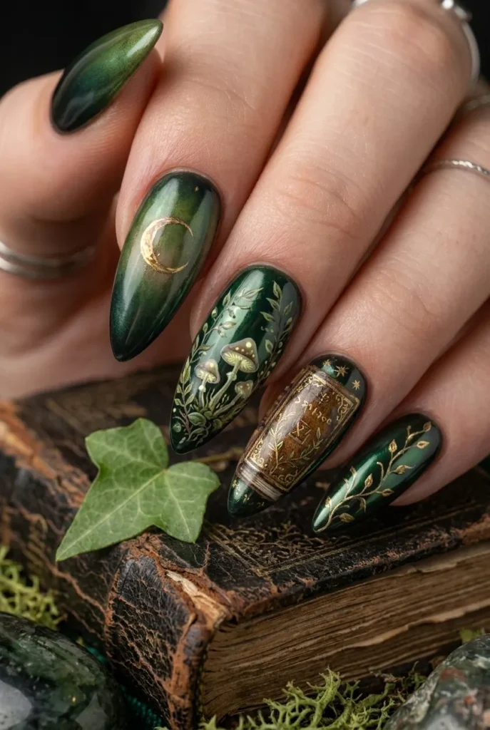 Enchanted Forest Witch Nails