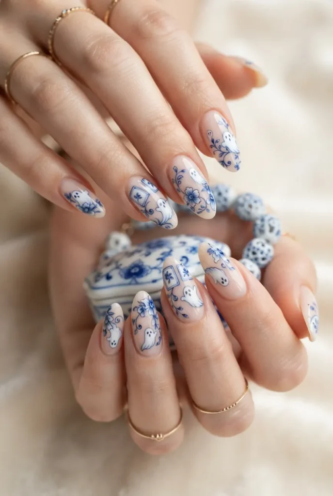 Porcelain Ghost Nails