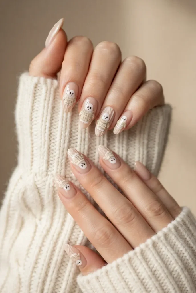 Ghost in a Sweater Nails