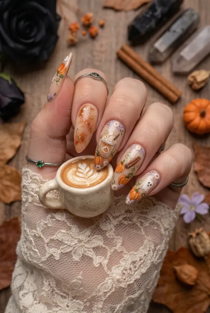 Pumpkin Spice Nails