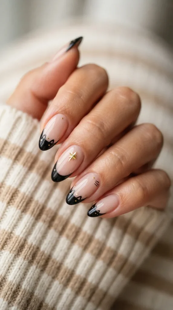 Black Cat French Manicure