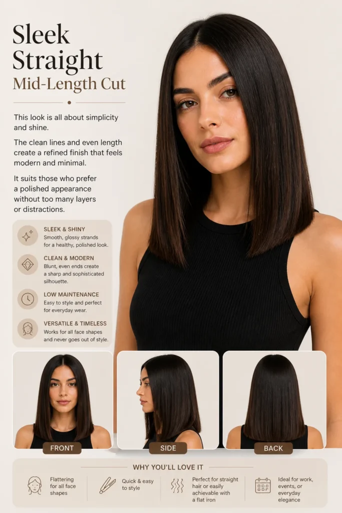 Sleek Straight Mid-Length Cut