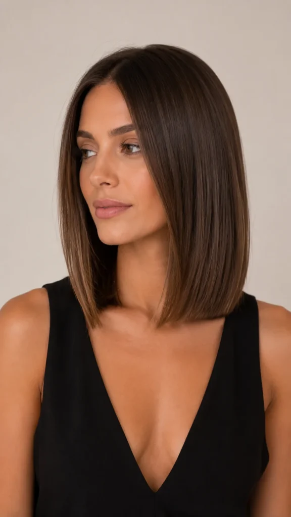 Sleek Middle-Part Lob