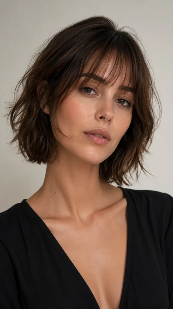 1. Wispy Bangs With a Layered Bob