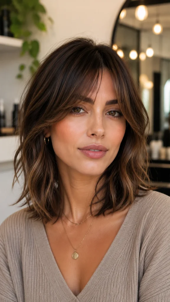 Collarbone Cut With Curtain Bangs