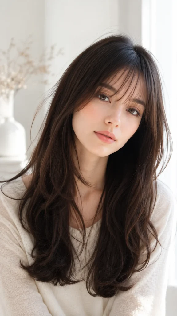 Long Fine Hair With Wispy Bangs