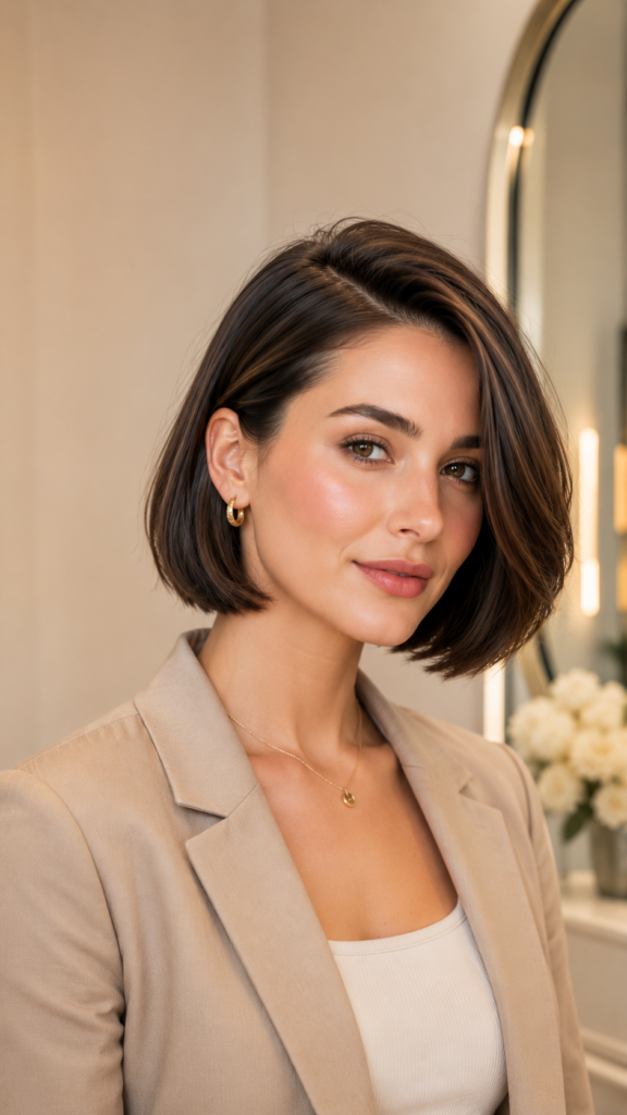 Chin-Length Bob with Side Part